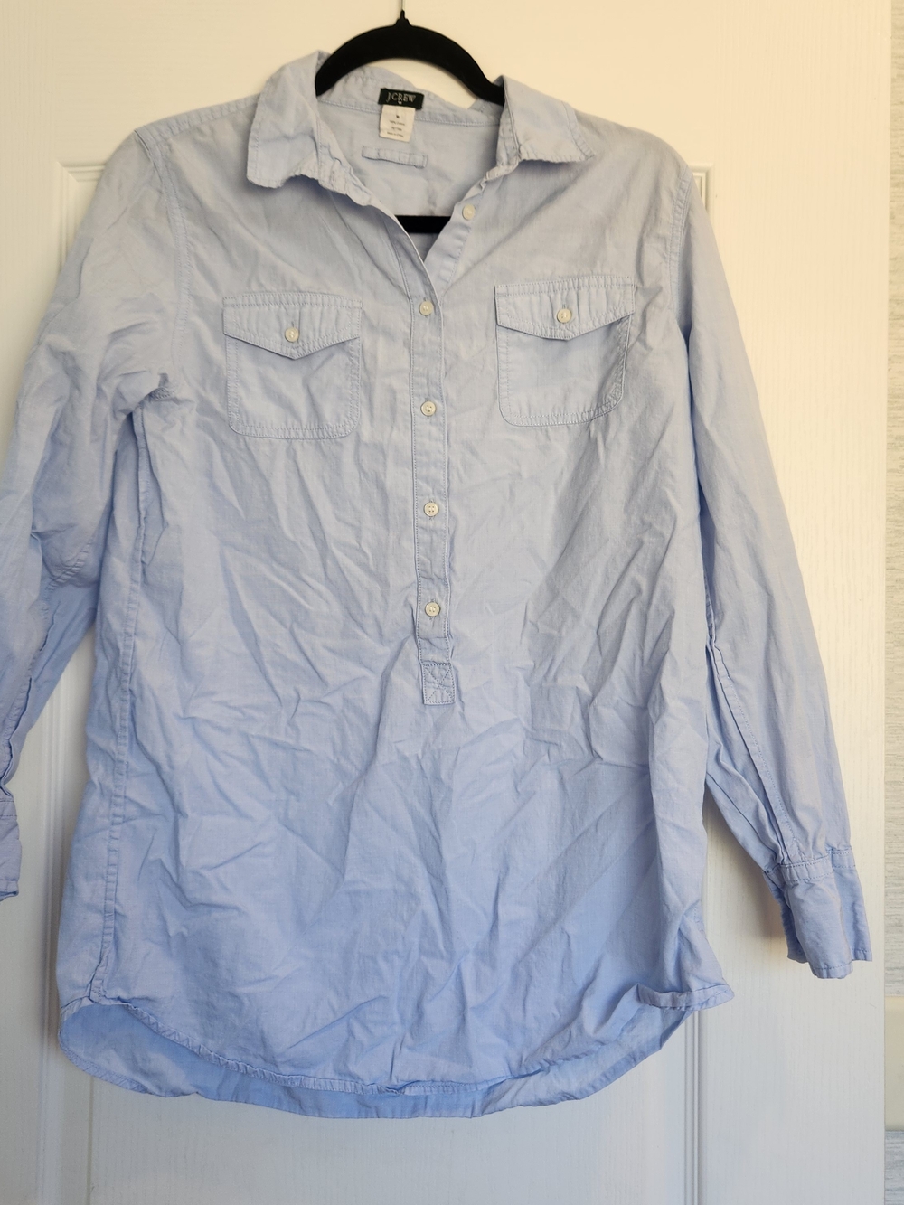 J. Crew Light Blue Button-Up Shirt M Euc